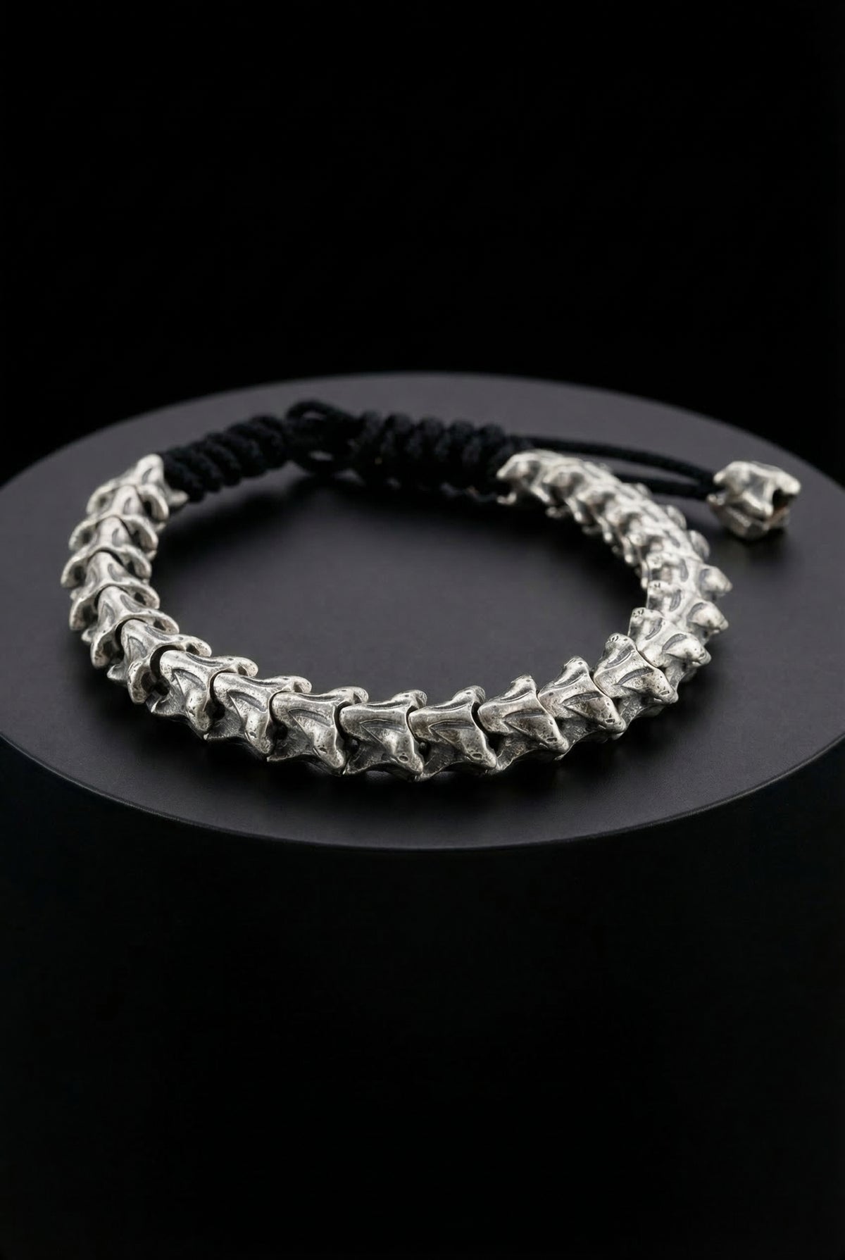 Spine Of The Beast - Sterling Silver Snake Bone Adjustable Bracelet