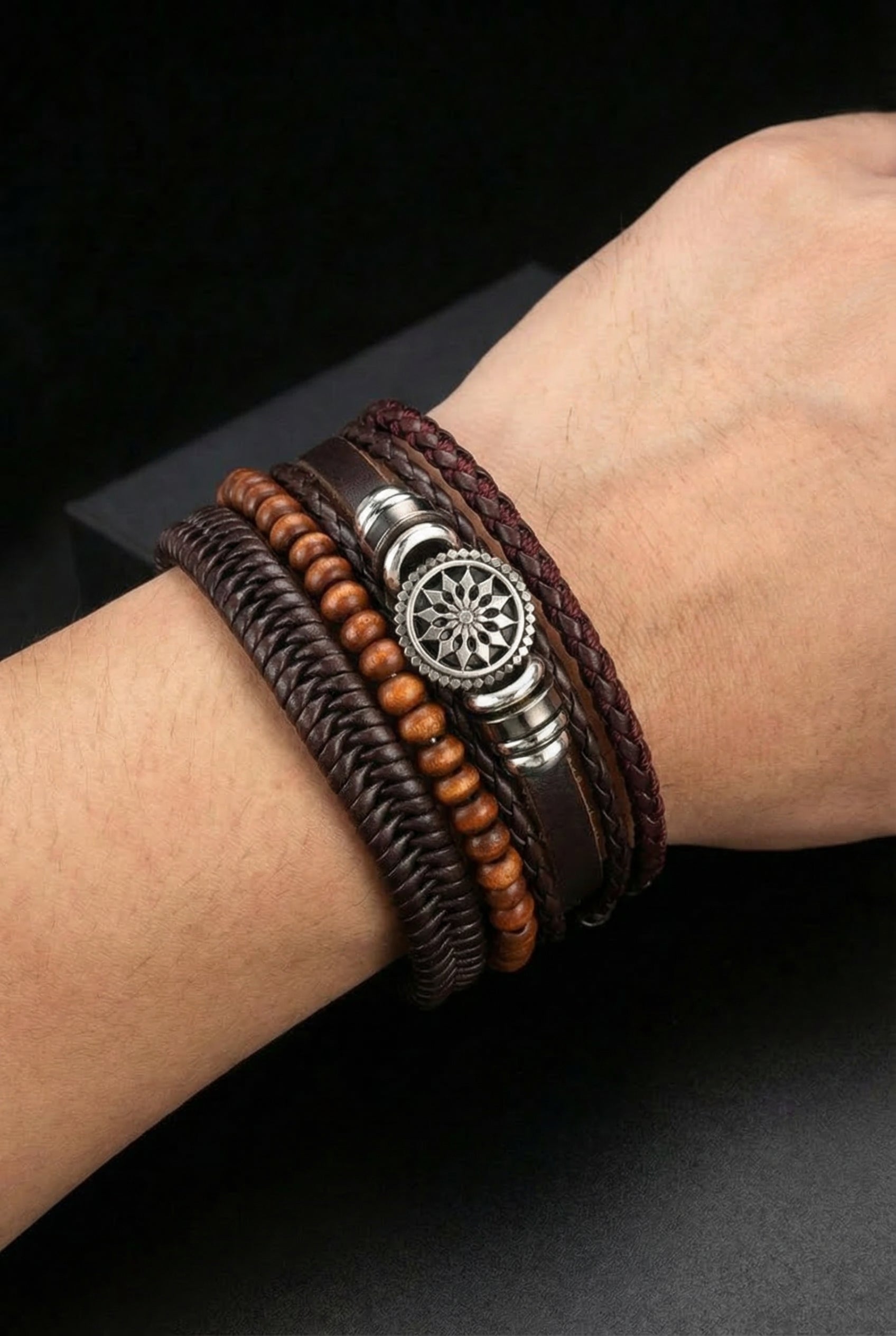 Chariot of Sól Leather Bracelet - Viking Trinkets