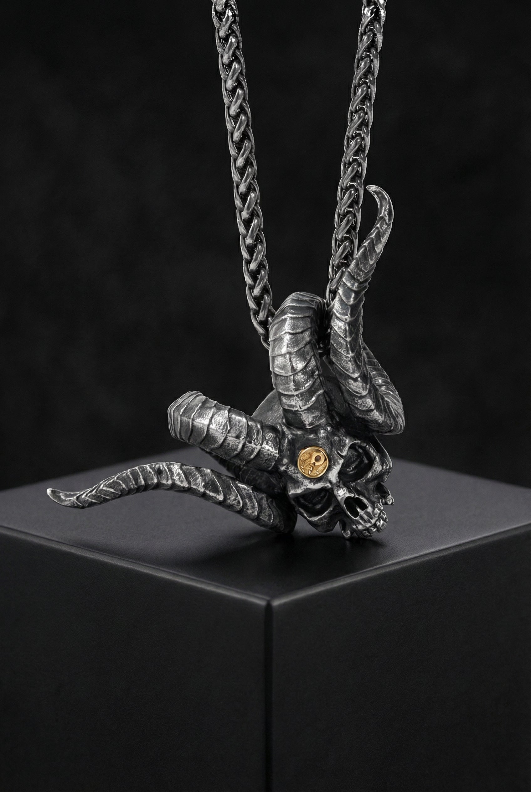 Abyssal Mark of the Trickster - Premium Sterling Silver Loki Necklace featuring 18k Gold - Viking Trinkets