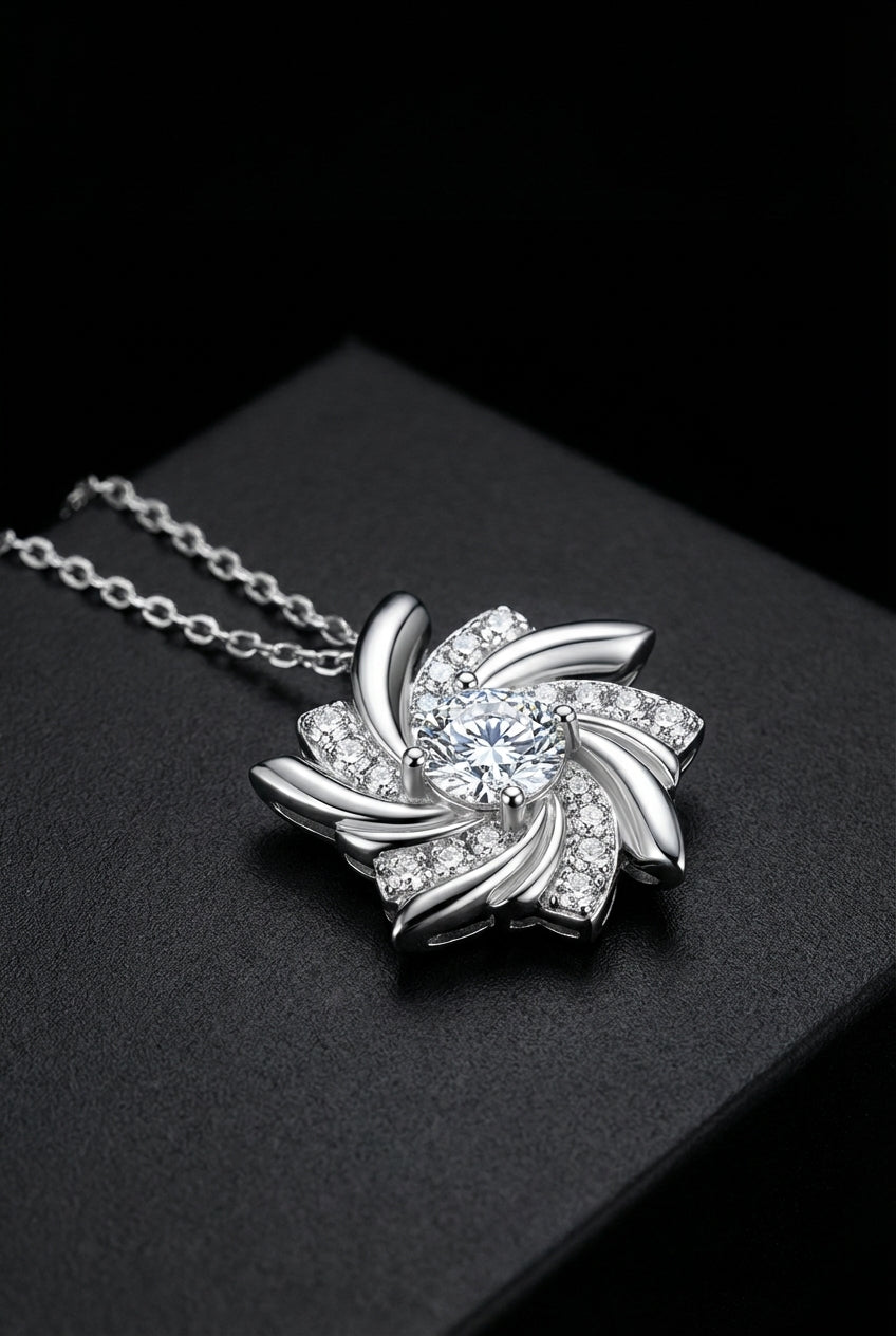 Whisper of the Wind - Moissanite S925 Sterling Silver Windmill Necklace - Viking Trinkets