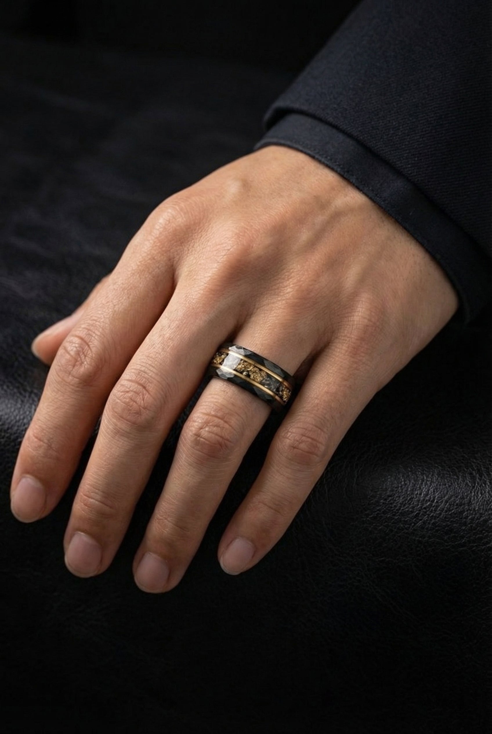 Odin's Royal Armor - Black Tungsten Ring - Viking Trinkets