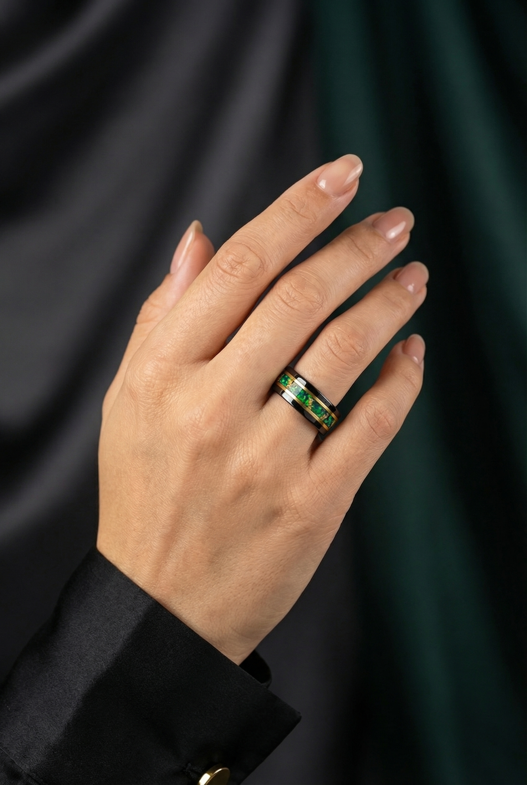 Trickster's Illusion - Black And Gold Tungsten Ring - Viking Trinkets