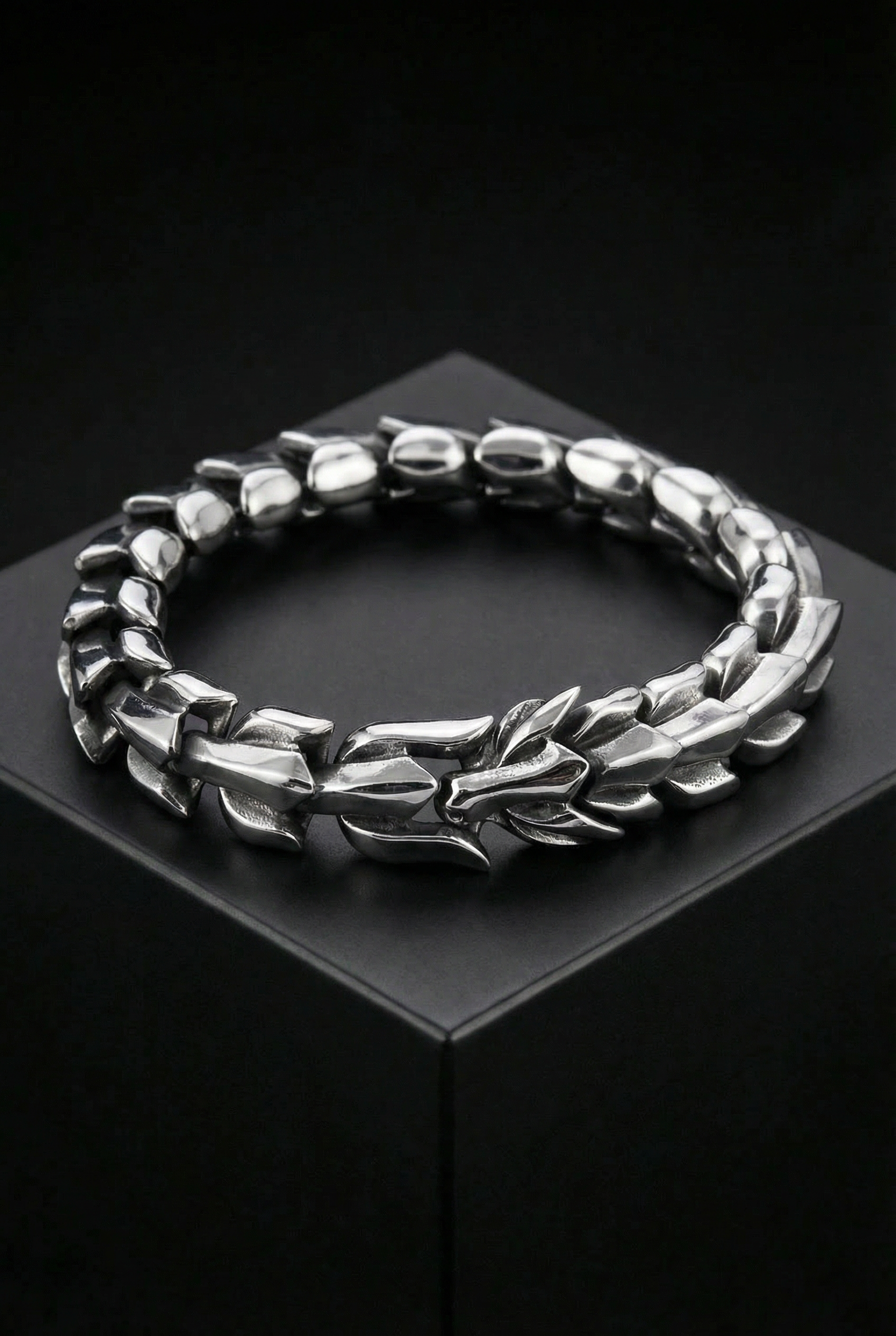 The Midgard Serpent - Sterling Silver Serpent Bracelet - Viking Trinkets