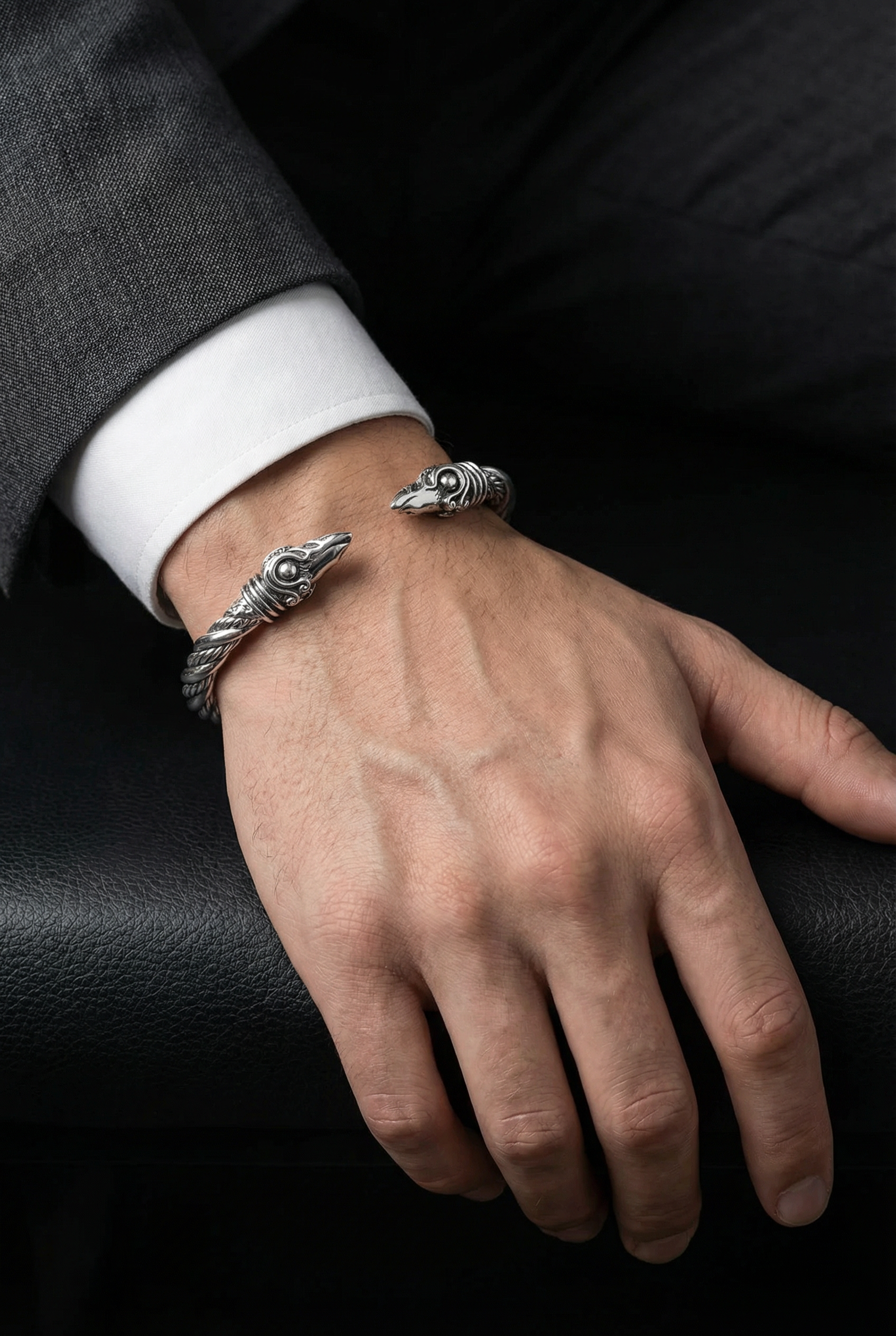 The Pledge - Muninn - Sterling Silver Allegiance Bracelet - Viking Trinkets