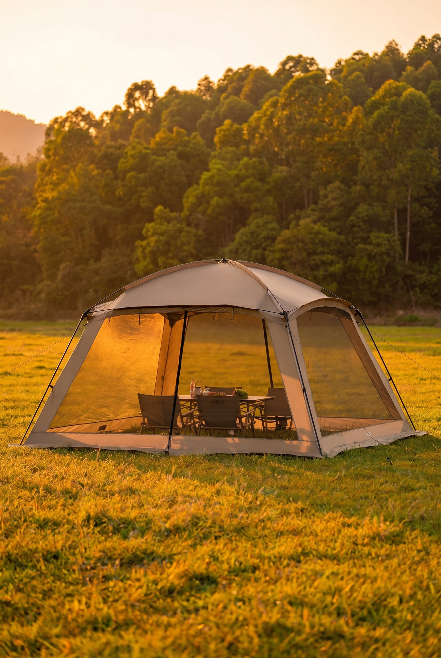 Outdoor Camping Mosquito Nets Tents 6-15 Person Rainproof Silver Glue Sunscreen Beach Picnic Sunshade Canopy Camping Equipment - Viking Trinkets