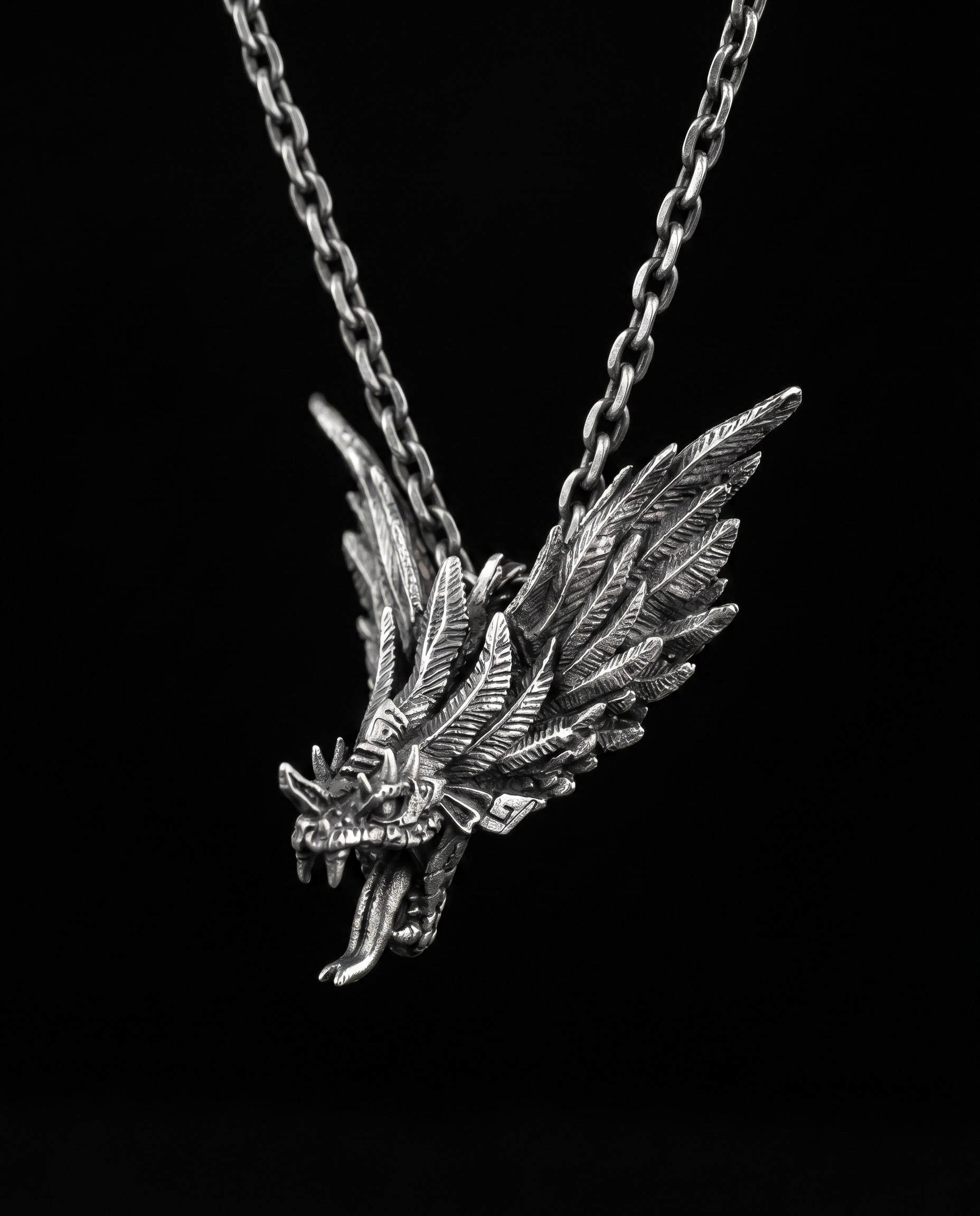 Nastrond's Guardian - Copper Alloy Dragon Necklace