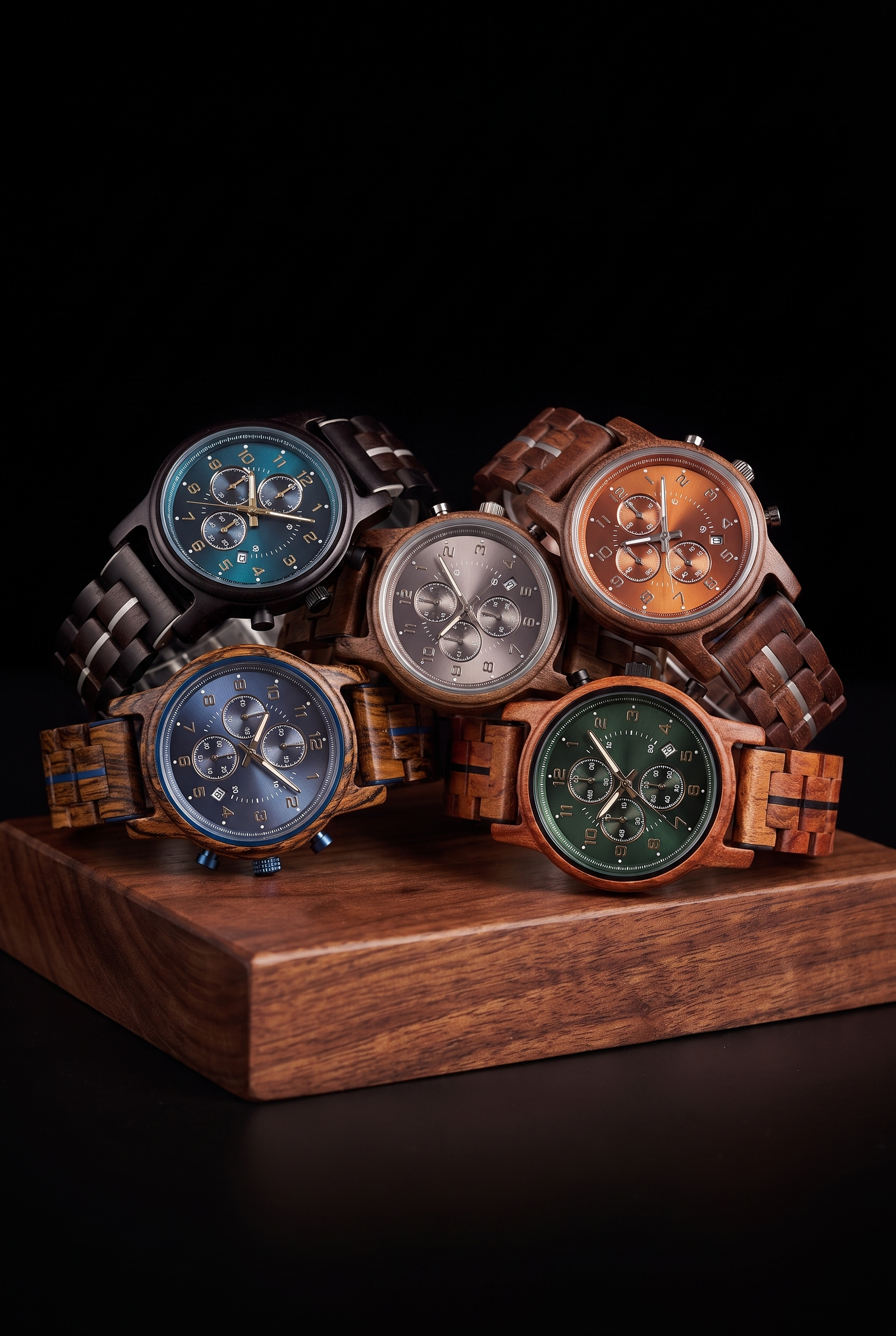 Gems Of The Brísingamen - Wooden Quartz Watch - Viking Trinkets