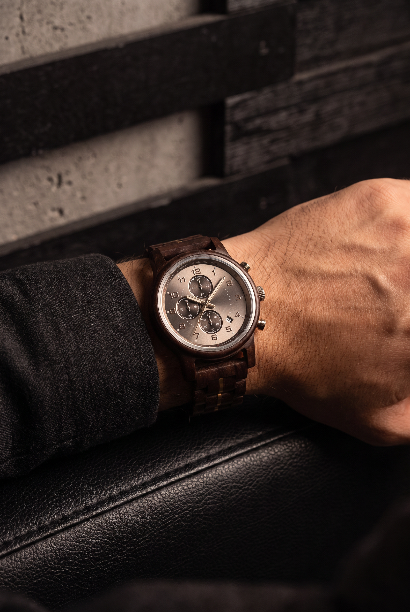 Gems Of The Brísingamen - Wooden Quartz Watch - Viking Trinkets