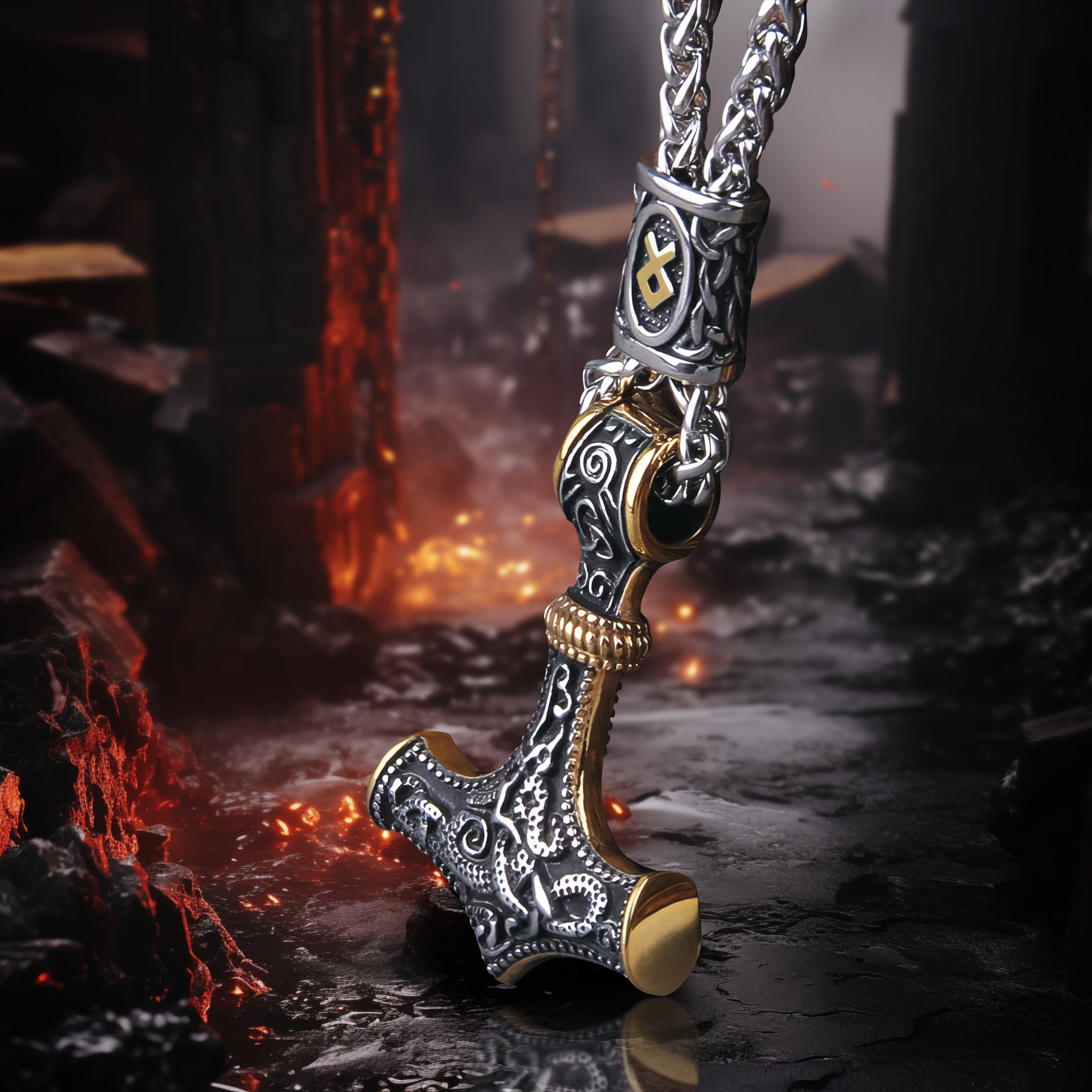 Authentic Thor's Hammer Mjolnir Necklace - Viking Jewelry