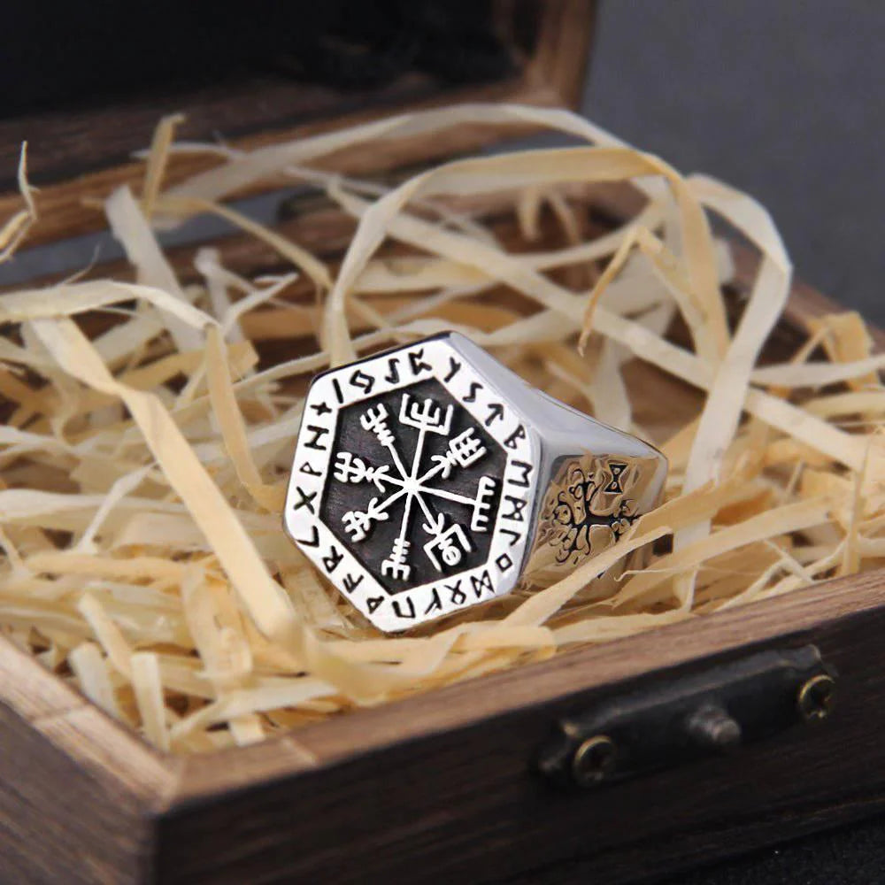 Wayfinder - Stainless Steel Viking Compass Ring - Viking Trinkets