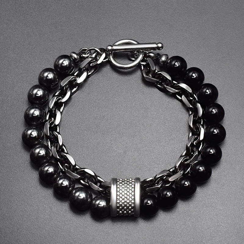 Garmr's Armlet - Stainless Steel Energy Bead Bracelet - Viking Trinkets