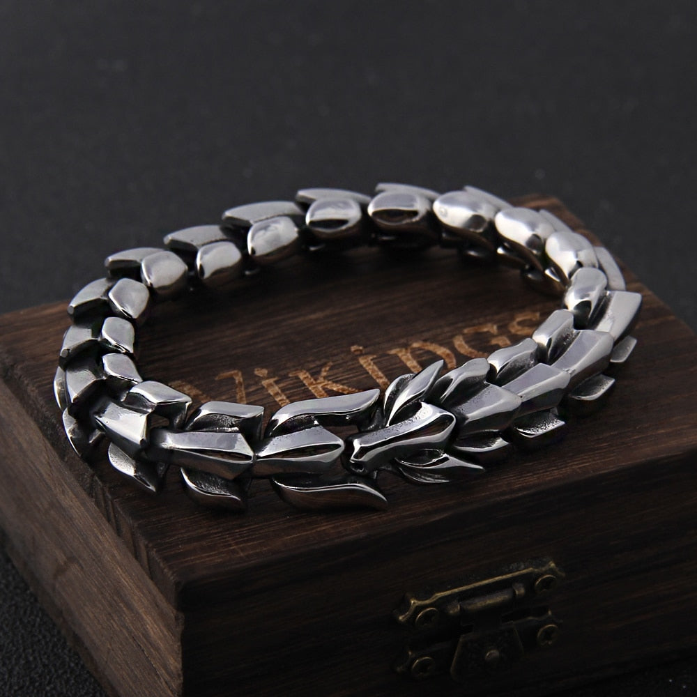 Midgard Serpent Bracelet - Sterling Silver Viking Jewelry