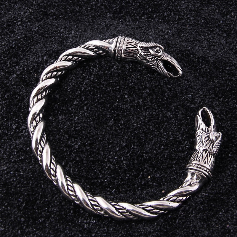 The Pledge - Huginn - Sterling Silver Allegiance Bracelet - Viking Trinkets