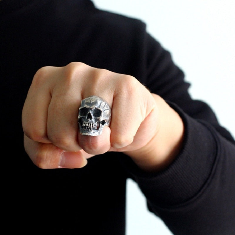 Skull Of The Rememberer - Sterling Silver Skull Ring - Viking Trinkets