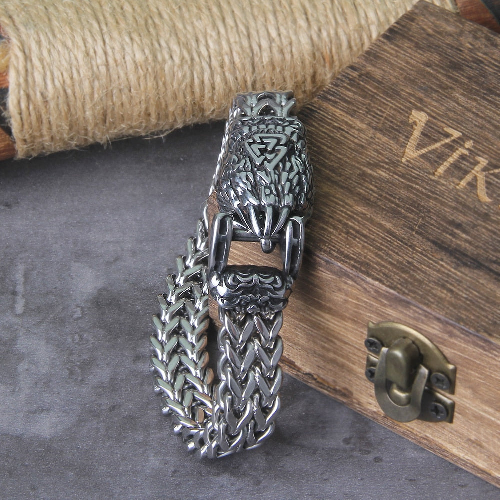 Fenrir - The Great Wolf - Stainless Steel Bracelet - Viking Trinkets