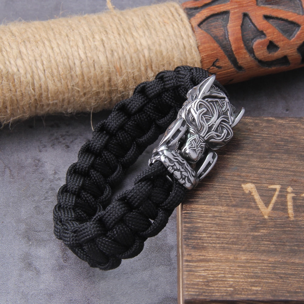 The Decimator - Bungee Cord Fenrir Head Bracelet - Viking Trinkets