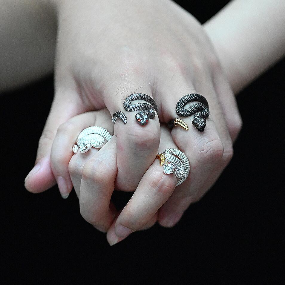 Lothbrok's Grave - Stainless Steel Serpent Ring - Viking Trinkets