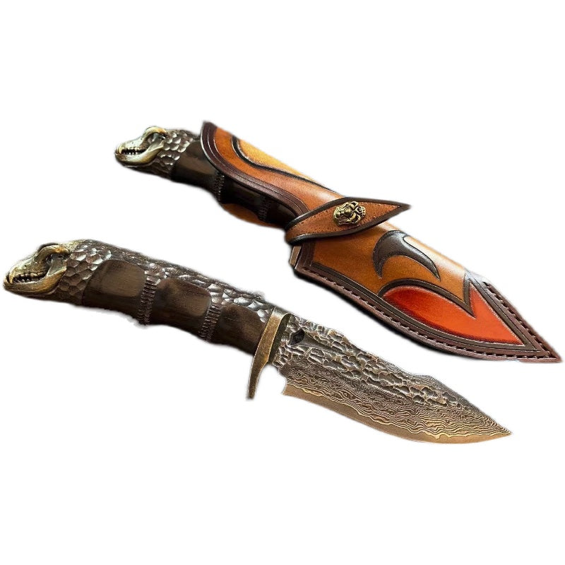 Freyr's Secondary - Damascus Steel Heat Treated Hunting Knife