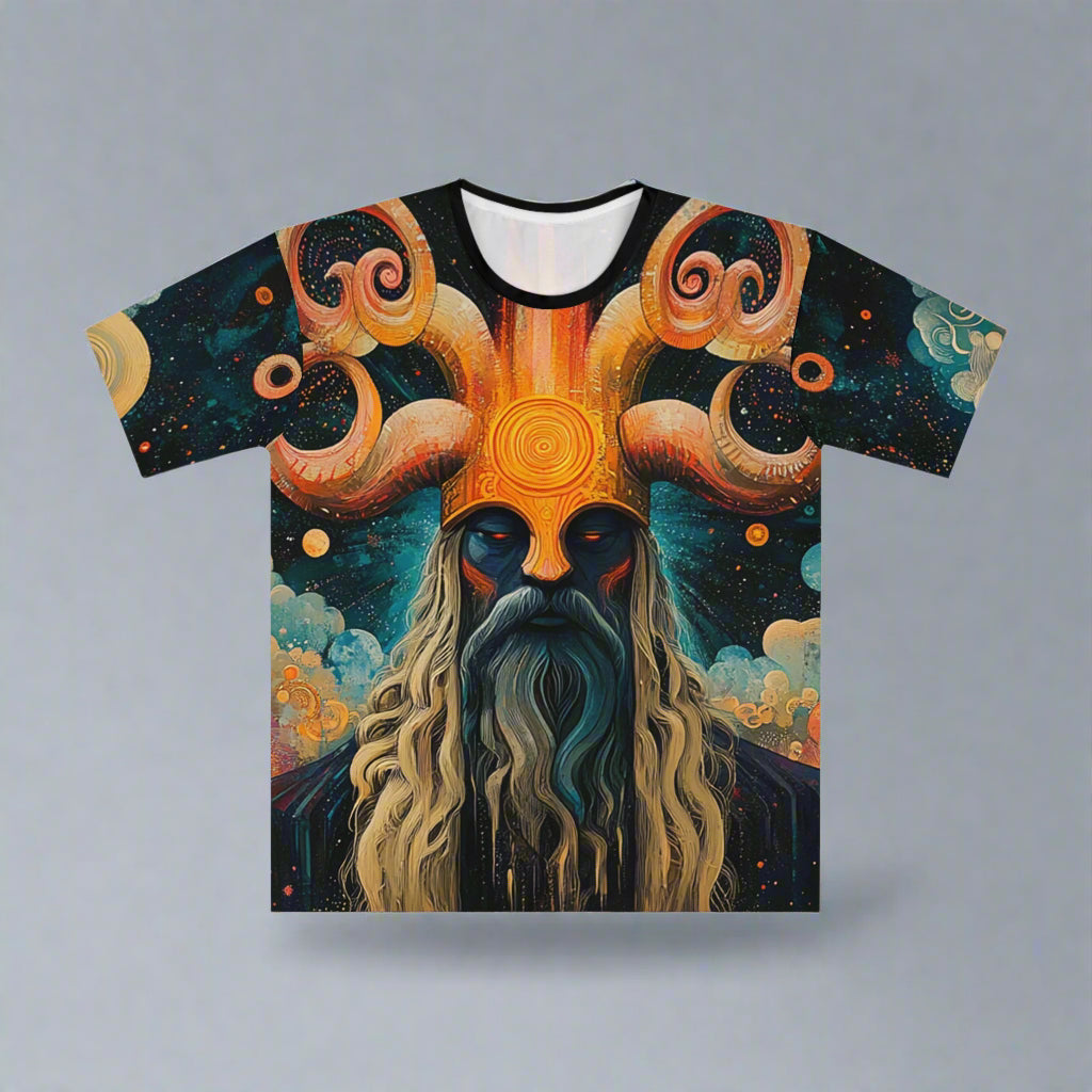 Cosmic Blessings Of Odin Loose T-shirt - Men's Artistic Loose Graphic Tee