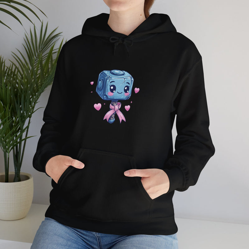 Breast Cancer Awareness Mjolnir - Unisex Heavy Blend Hooded Sweatshirt