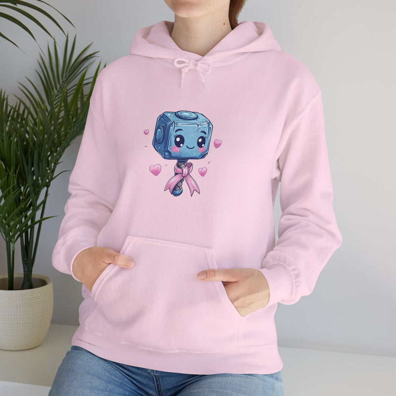 Breast Cancer Awareness Mjolnir - Unisex Heavy Blend Hooded Sweatshirt