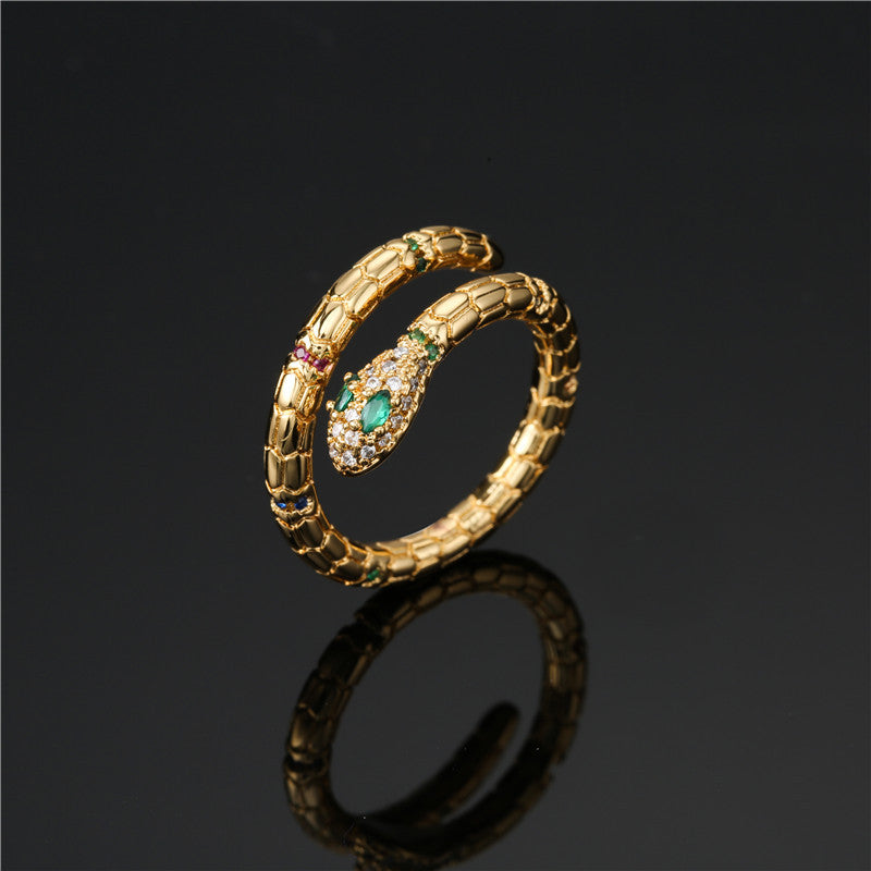 Memory of Jormungandr - Gold Colored Adjustable Snake Ring