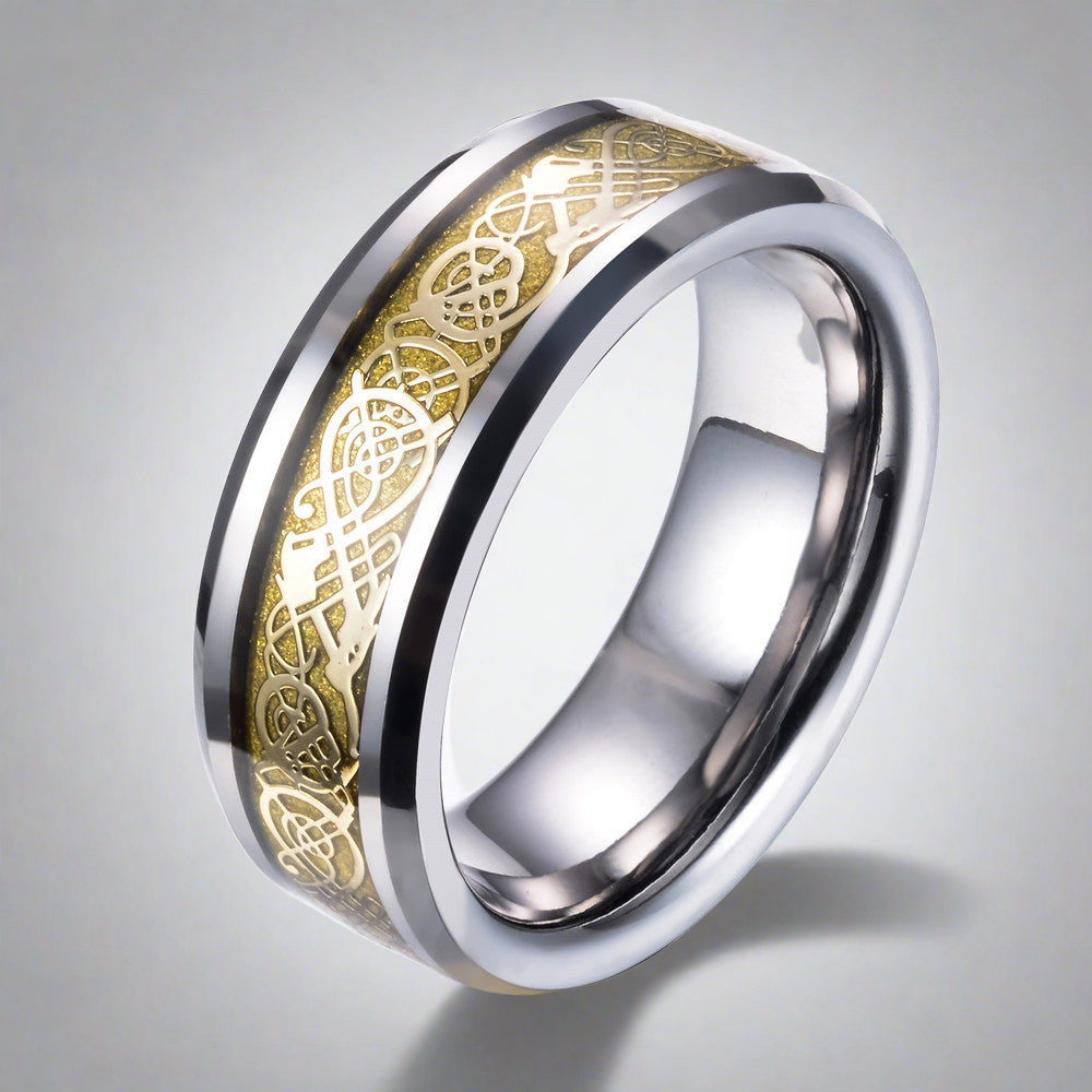 Dragon's Breath - Steel Viking Ring