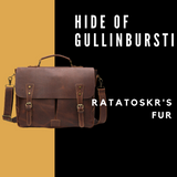 Hide Of Gullinbursti - Leather Briefcase Satchel
