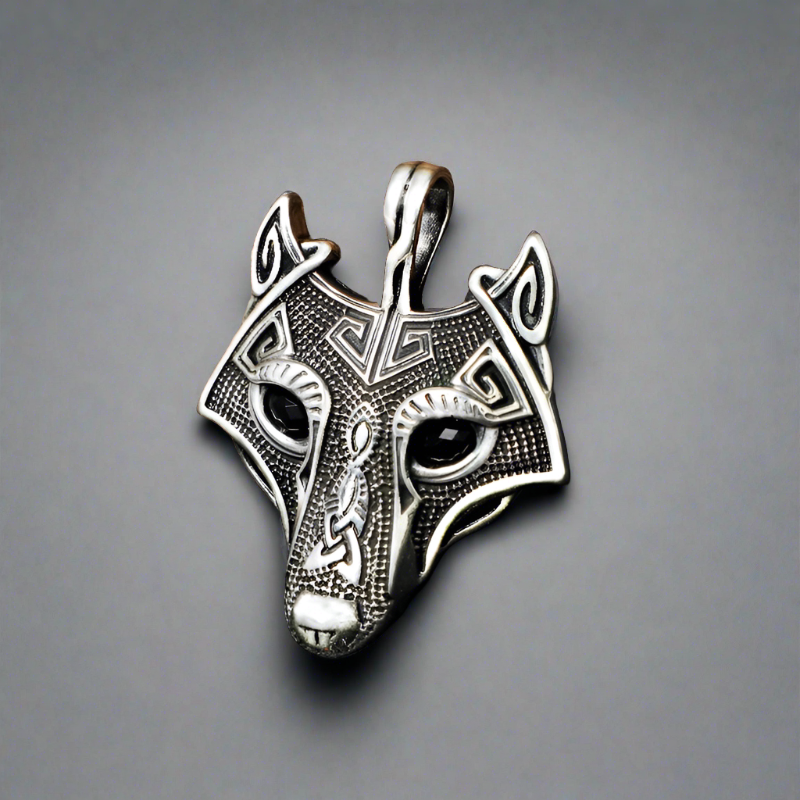 Fenrir The Great Wolf - Sterling Silver Fenrir Pendant - Viking Trinkets