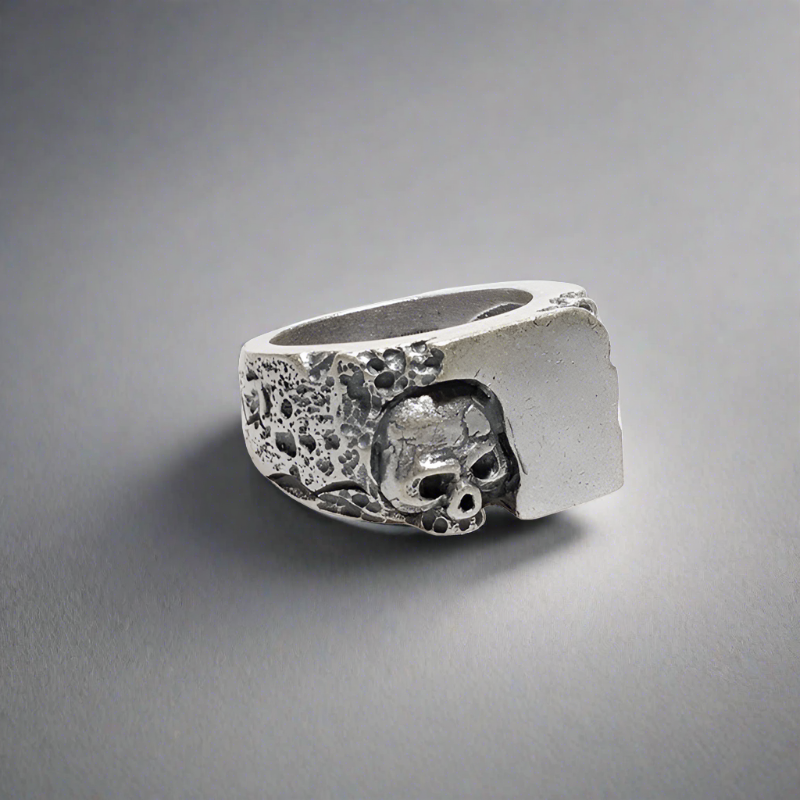 Loki's Reckoning - 925 Sterling Silver Skull Ring - Viking Trinkets