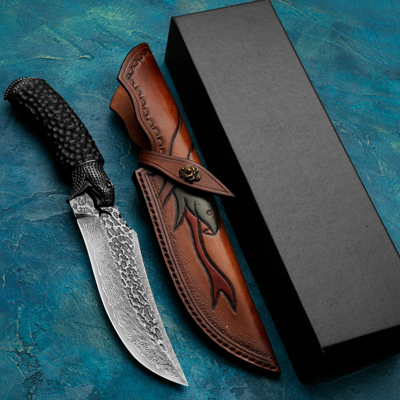 Serpent Slayer - Japanese Damascus Steel Hunting Knife