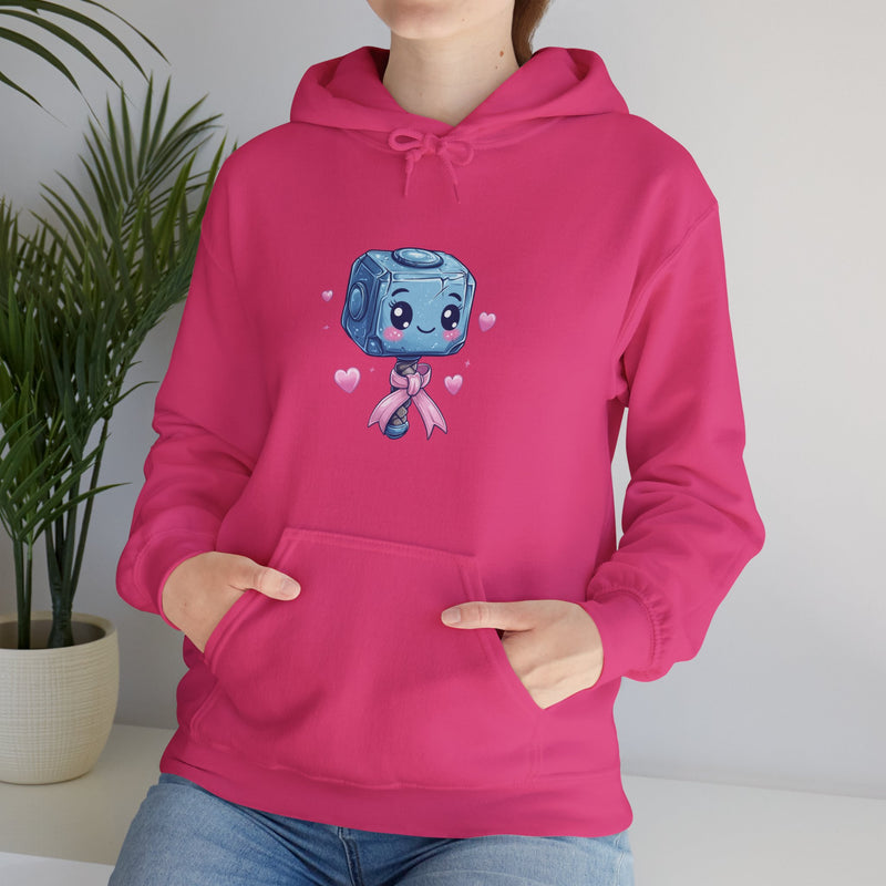 Breast Cancer Awareness Mjolnir - Unisex Heavy Blend Hooded Sweatshirt