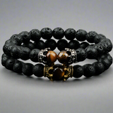 Scorched Legacy - Volcanic Stone Onyx Bead Bracelet