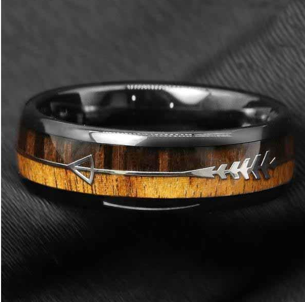 Hodr's Reminder - Acacia and Tungsten Gold Ring