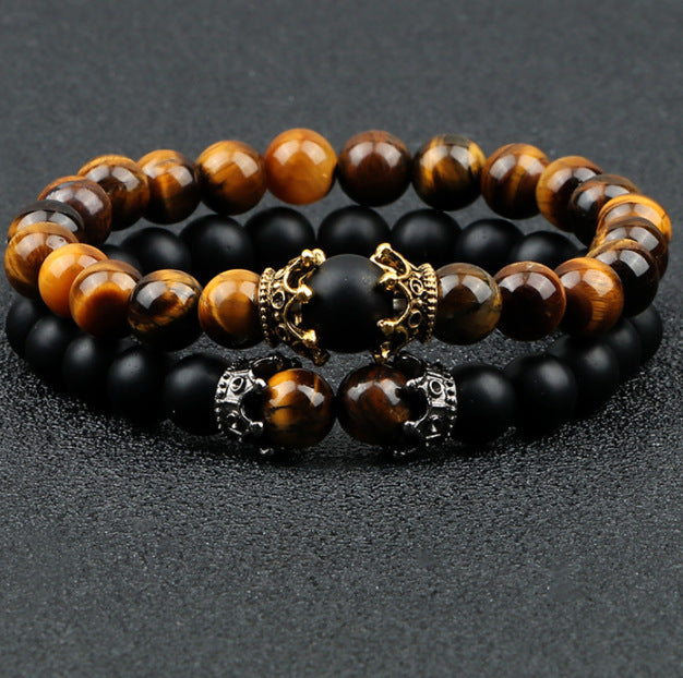 Scorched Legacy - Volcanic Stone Onyx Bead Bracelet