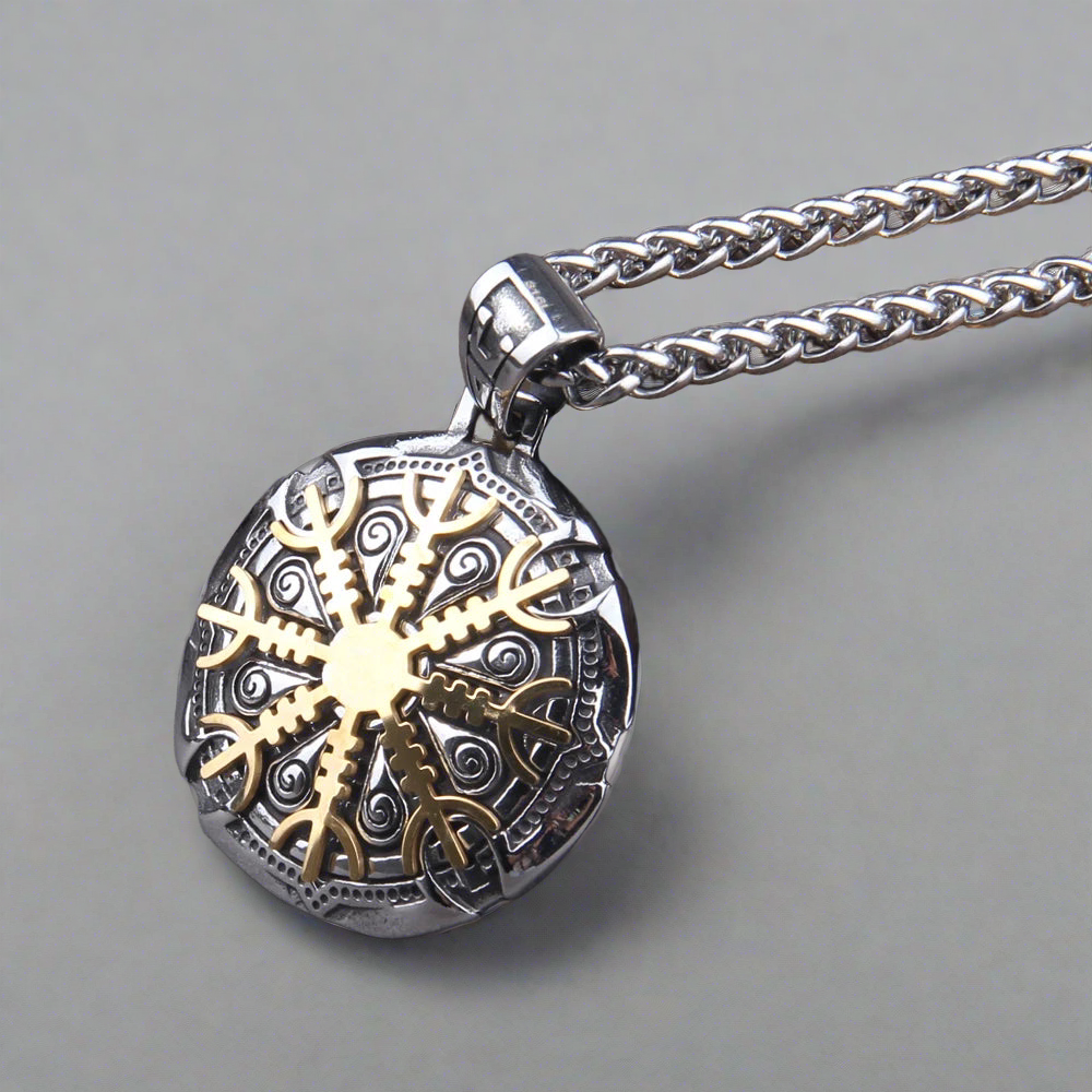 The Helm of Awe - Stainless Steel Power Pendant