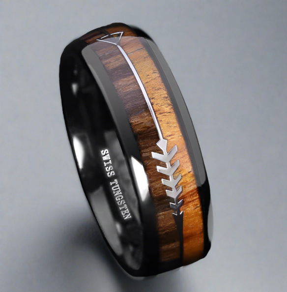 Hodr's Reminder - Acacia and Tungsten Gold Ring