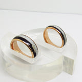 A Marriage of Snow and Sea - Tungsten Gold Couple Rings