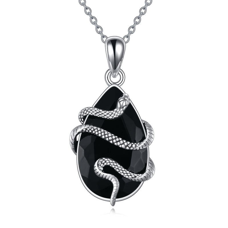 The Black Heart Of Hel - Tear Drop Tourmaline Crystal Necklace