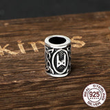 S925 Sterling Silver Viking Beard Beads - Handmade Elder Futhark Hair Beads