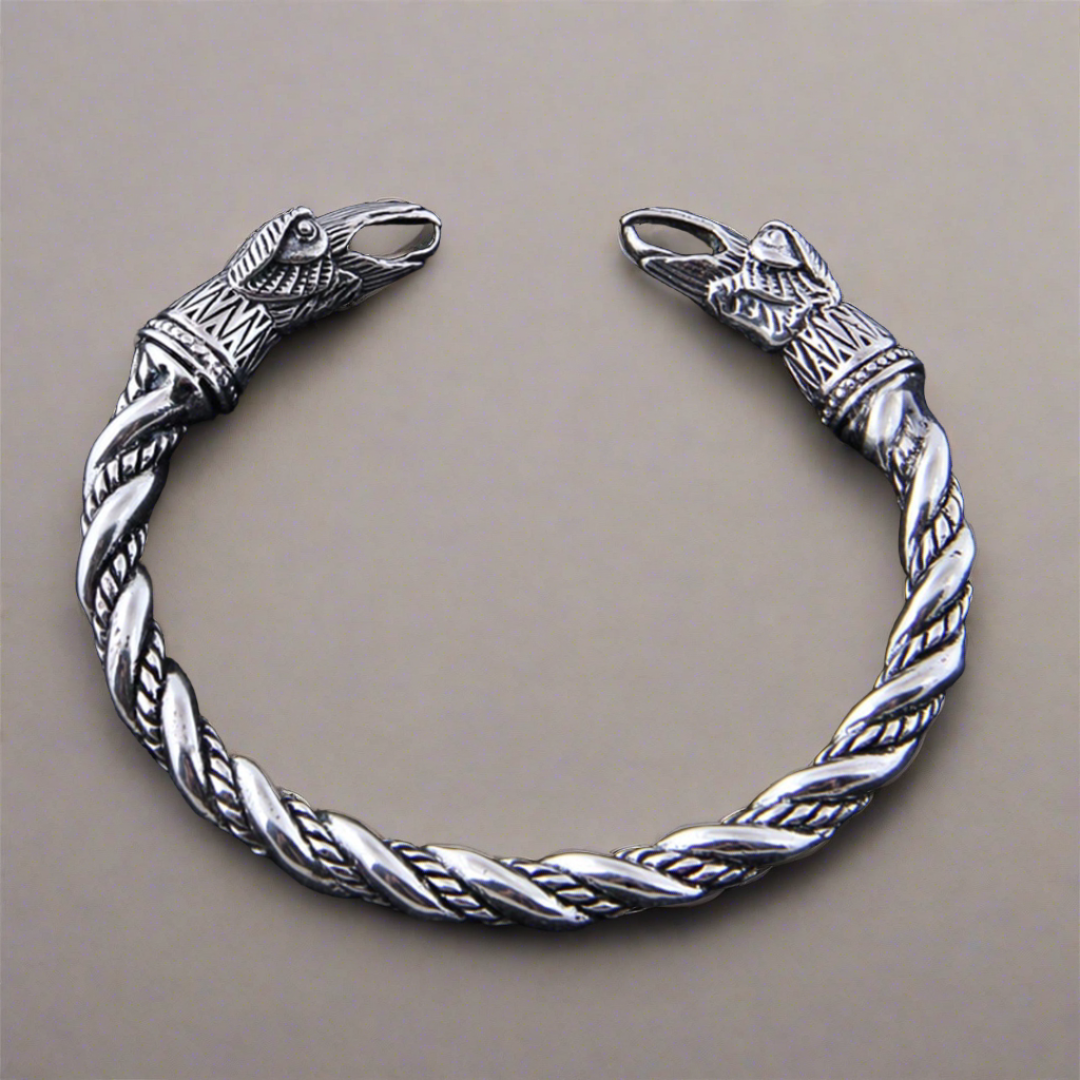 The Pledge - Huginn - Sterling Silver Allegiance Bracelet - Viking Trinkets