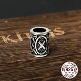 S925 Sterling Silver Viking Beard Beads - Handmade Elder Futhark Hair Beads