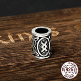 S925 Sterling Silver Viking Beard Beads - Handmade Elder Futhark Hair Beads