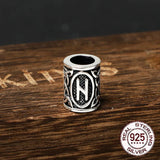 S925 Sterling Silver Viking Beard Beads - Handmade Elder Futhark Hair Beads