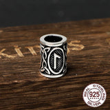 S925 Sterling Silver Viking Beard Beads - Handmade Elder Futhark Hair Beads