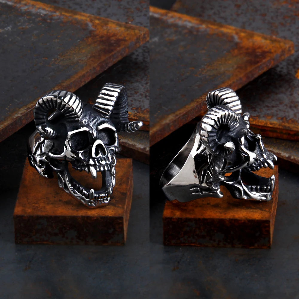 Heads of the Slain – Stainless Steel Viking Skull Ring