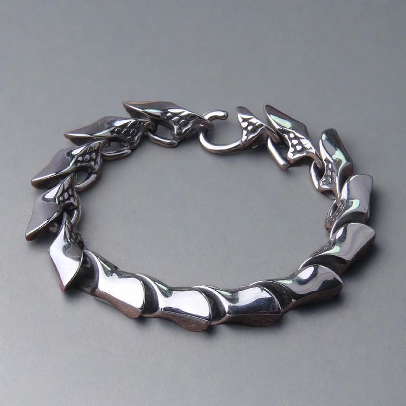 The Demise Of Jormungandr - Stainless Steel Serpent Scale Bracelet