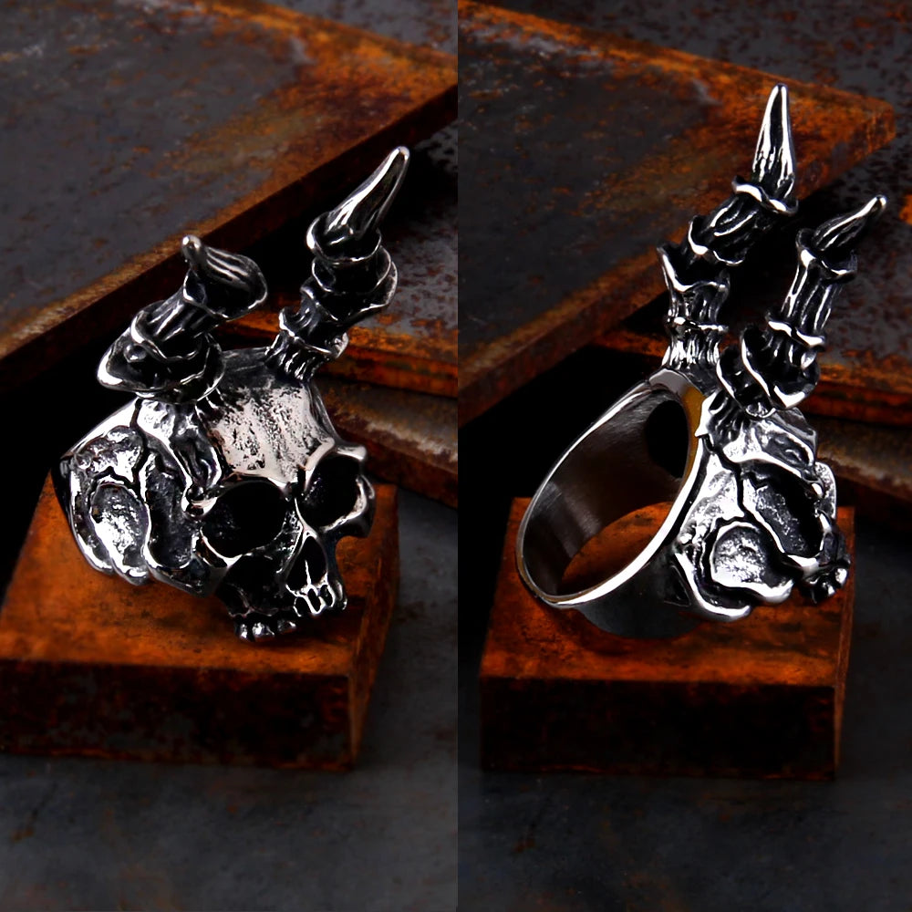 Heads of the Slain – Stainless Steel Viking Skull Ring