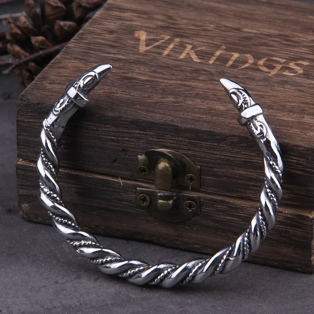 Oath To The Allfather - Stainless Steel Raven Bracelet