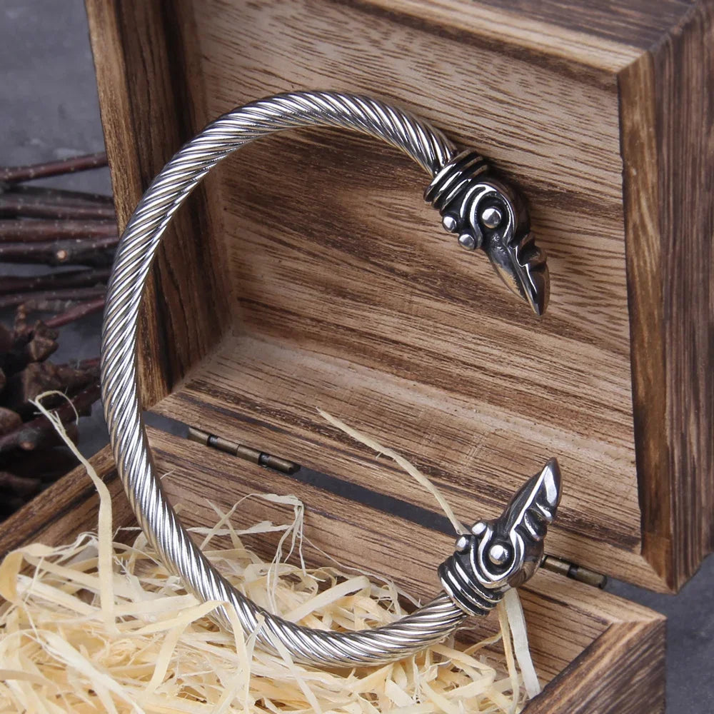 Oath To The Allfather - Stainless Steel Raven Bracelet